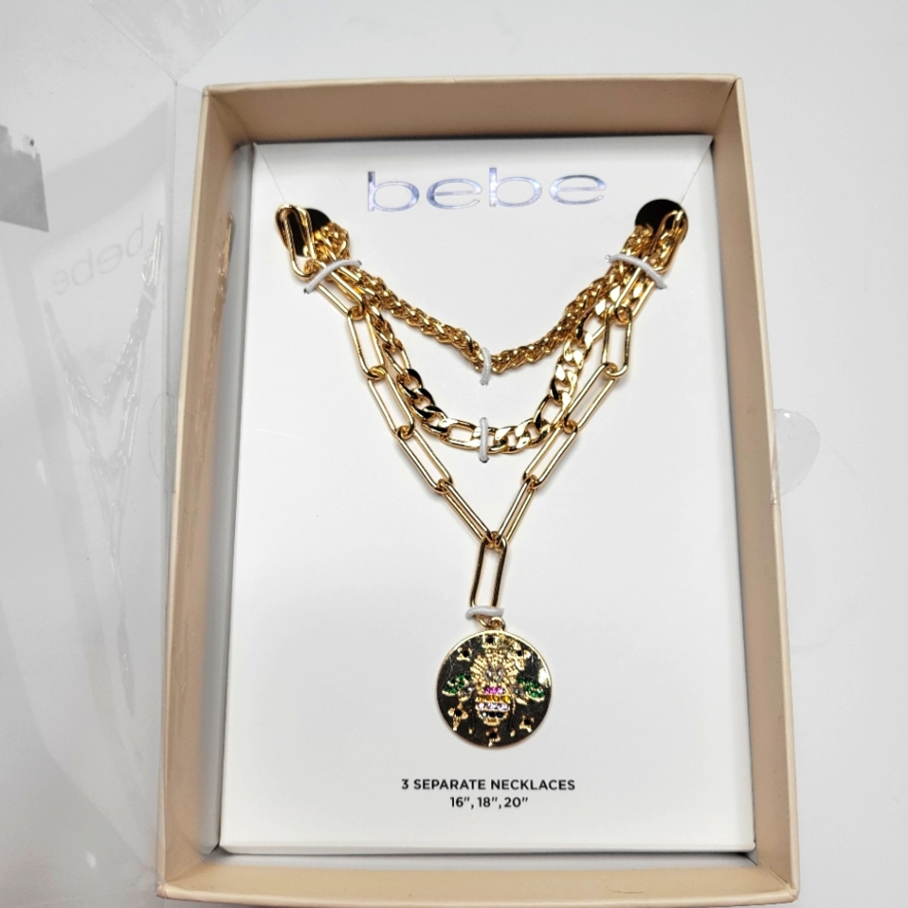 BEBE Necklace 3 Piece Set NWT